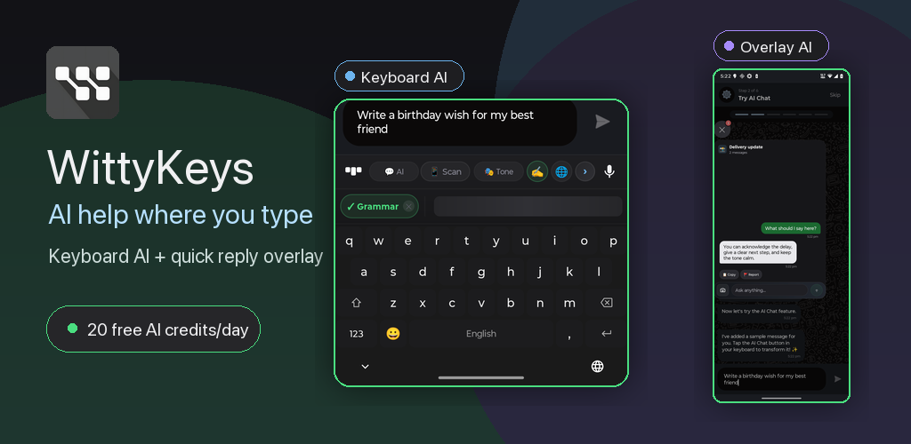 WittyKeys Play Store feature graphic