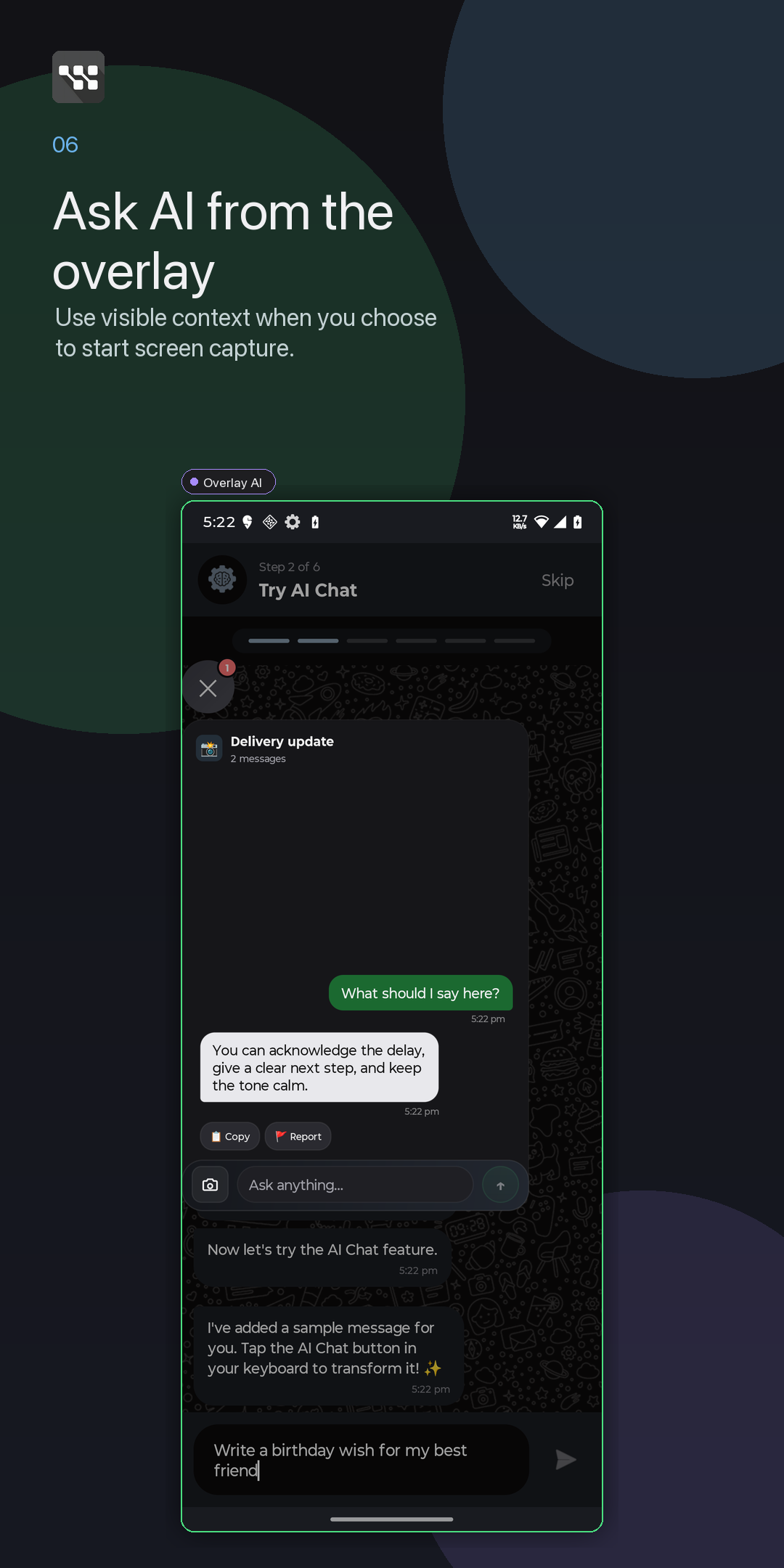 WittyKeys overlay ask AI