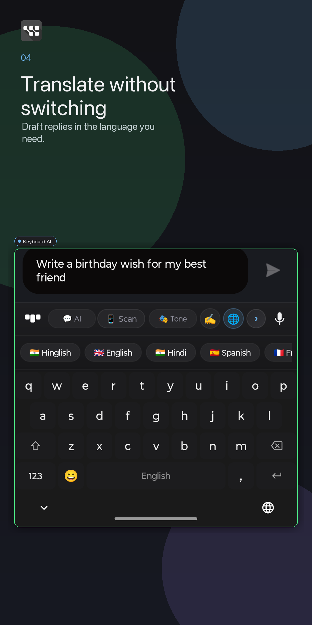 WittyKeys translate from keyboard screenshot